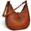 imageIswee Leather Shoulder Bag Designer Crossbody Bags for Women Crescent Purse Hobo Handbags Everyday PurseBrown