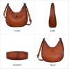 imageIswee Leather Shoulder Bag Designer Crossbody Bags for Women Crescent Purse Hobo Handbags Everyday PurseBrown