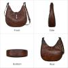 imageIswee Leather Shoulder Bag Designer Crossbody Bags for Women Crescent Purse Hobo Handbags Everyday PurseCoffee