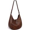 imageIswee Leather Shoulder Bag Designer Crossbody Bags for Women Crescent Purse Hobo Handbags Everyday PurseCoffee