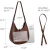 imageIswee Leather Shoulder Bag Designer Crossbody Bags for Women Crescent Purse Hobo Handbags Everyday PurseCoffee