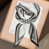 imageIswee Silk Scarf for Women Fashion Neck Scarves Purse Scarf for Handbags 56 IN Long Lightweight Hair ScarfBlack Cross