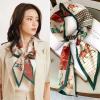imageIswee Silk Scarf for Women Fashion Neck Scarves Purse Scarf for Handbags 56 IN Long Lightweight Hair ScarfGreen Horse