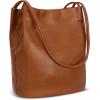 imageIswee Genuine Leather Tote Bucket Bags Hobo Shoulder Bags Purse and Handbags for Women TrendyBrownlichee
