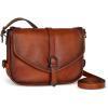 imageIswee Leather Crossbody Bags for Women Designer Purse Shoulder Bag Medium Size Saddle Purse TravelBrown