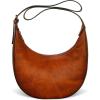 imageIswee Leather Crossbody Bags for Women Hobo Bag Lightweight Designer Shoulder Handbags Stylish Crescent PurseBrown