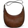 imageIswee Leather Crossbody Bags for Women Hobo Bag Lightweight Designer Shoulder Handbags Stylish Crescent PurseCoffee