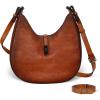 imageIswee Leather Shoulder Bag Designer Crossbody Bags for Women Crescent Purse Hobo Handbags Everyday PurseBrown