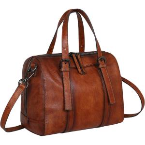 imageIswee Genuine Leather Purses for Women Designer Hobo Crossbody Bag Satchel Handbags Top Handle Purses for TravelBrown