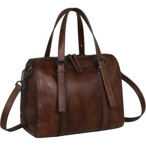 imageIswee Genuine Leather Purses for Women Designer Hobo Crossbody Bag Satchel Handbags Top Handle Purses for TravelCoffee