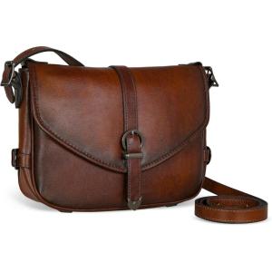 imageIswee Leather Crossbody Bags for Women Designer Purse Shoulder Bag Medium Size Saddle Purse TravelCoffee