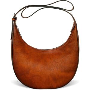 imageIswee Leather Crossbody Bags for Women Hobo Bag Lightweight Designer Shoulder Handbags Stylish Crescent PurseBrown