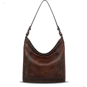 imageIswee Shoulder Bag Soft Leather Purses Vintage Womens Crossbody Handbags Luxury Stylish Crossbody Bag PurseCoffee