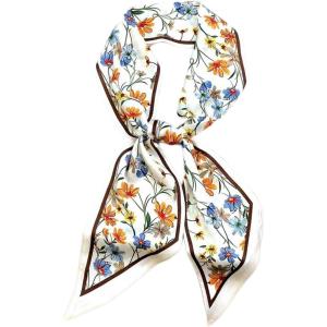 imageIswee Silk Scarf for Women Fashion Neck Scarves Purse Scarf for Handbags 56 IN Long Lightweight Hair ScarfColorful Flower Vine