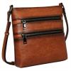 imageIswee Crossbody Bags for Women Genuine Leather Handbag Cross Body Purses Bag with MultipocketsBrown