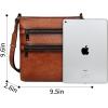 imageIswee Crossbody Bags for Women Genuine Leather Handbag Cross Body Purses Bag with MultipocketsBrown
