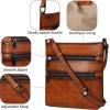 imageIswee Crossbody Bags for Women Genuine Leather Handbag Cross Body Purses Bag with MultipocketsBrown