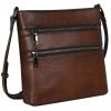 imageIswee Crossbody Bags for Women Genuine Leather Handbag Cross Body Purses Bag with MultipocketsCoffee