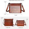 imageIswee Leather Crossbody Bags for Women Designer Shoulder Purse Small Multi Pockets Womens Purses Travel Cross Body BagSmallcoffee