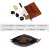 imageIswee Leather Crossbody Bags for Women Designer Shoulder Purse Small Multi Pockets Womens Purses Travel Cross Body BagSmallcoffee