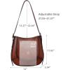imageIswee Leather Crossbody Bags for Women Multi Pockets Medium Shoulder Bag Lightweight Functional Travel PurseBrown