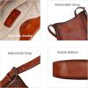 imageIswee Leather Crossbody Bags for Women Multi Pockets Medium Shoulder Bag Lightweight Functional Travel PurseBrown