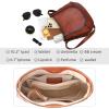 imageIswee Leather Crossbody Bags for Women Multi Pockets Medium Shoulder Bag Lightweight Functional Travel PurseBrown