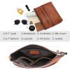 imageIswee Leather Crossbody Bags for Women Vintage Shoulder Purse with Pockets Zipper Cross Body Bags for TravelingLarge Brown