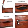 imageIswee Leather Crossbody Bags for Women Vintage Shoulder Purse with Pockets Zipper Cross Body Bags for TravelingLarge Brown