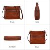 imageIswee Leather Crossbody Bags for Women Vintage Shoulder Purse with Pockets Zipper Cross Body Bags for TravelingLarge Brown