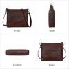 imageIswee Leather Crossbody Bags for Women Vintage Shoulder Purse with Pockets Zipper Cross Body Bags for TravelingLarge Coffee