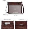 imageIswee Leather Crossbody Bags for Women Vintage Shoulder Purse with Pockets Zipper Cross Body Bags for TravelingLarge Coffee