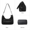 imageIswee Leather Handbags for Women Crossbody Purse Designer Everyday Shoulder Bag Satchel Small Tote BagBlack