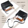 imageIswee Leather Handbags for Women Crossbody Purse Designer Everyday Shoulder Bag Satchel Small Tote BagBlack