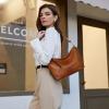 imageIswee Leather Handbags for Women Crossbody Purse Designer Everyday Shoulder Bag Satchel Small Tote BagSorrel