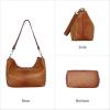 imageIswee Leather Handbags for Women Crossbody Purse Designer Everyday Shoulder Bag Satchel Small Tote BagSorrel