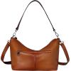 imageIswee Leather Handbags for Women Crossbody Purse Designer Everyday Shoulder Bag Satchel Small Tote BagSorrel