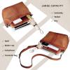 imageIswee Leather Handbags for Women Crossbody Purse Designer Everyday Shoulder Bag Satchel Small Tote BagSorrel