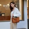 imageIswee Leather Handbags for Women Crossbody Purse Designer Everyday Shoulder Bag Satchel Small Tote BagSorrel
