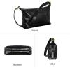 imageIswee Soft Leather Crossbody Bags for Women Designer Black Shoulder Bag Hobo Purse Stylish Satchel Handbag with Wide StrapBlack