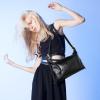 imageIswee Soft Leather Crossbody Bags for Women Designer Black Shoulder Bag Hobo Purse Stylish Satchel Handbag with Wide StrapBlack