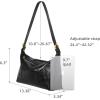 imageIswee Soft Leather Crossbody Bags for Women Designer Black Shoulder Bag Hobo Purse Stylish Satchel Handbag with Wide StrapBlack