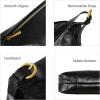 imageIswee Soft Leather Crossbody Bags for Women Designer Black Shoulder Bag Hobo Purse Stylish Satchel Handbag with Wide StrapBlack