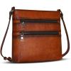 imageIswee Crossbody Bags for Women Genuine Leather Handbag Cross Body Purses Bag with MultipocketsBrown