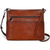 imageIswee Leather Crossbody Bags for Women Vintage Shoulder Purse with Pockets Zipper Cross Body Bags for TravelingLarge Brown