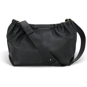 imageIswee Black Leather Hobo Bags for Women Soft Leather Crossbody Purse Designer Handbags Tote BagBlack