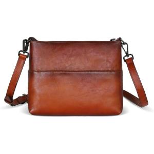 imageIswee Leather Crossbody Bags for Women Designer Shoulder Purse Small Multi Pockets Womens Purses Travel Cross Body BagSmallbrown
