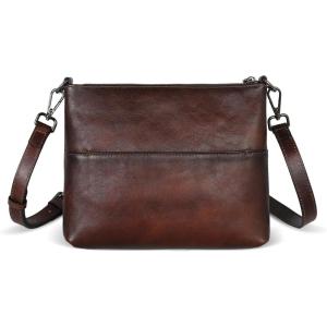 imageIswee Leather Crossbody Bags for Women Designer Shoulder Purse Small Multi Pockets Womens Purses Travel Cross Body BagSmallcoffee