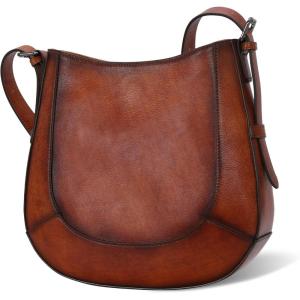 imageIswee Leather Crossbody Bags for Women Multi Pockets Medium Shoulder Bag Lightweight Functional Travel PurseBrown