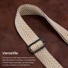 imageIswee Purse Straps Replacement Crossbody Long Shoulder Strap for Handbags Adjustable Guitar Straps with Metal HooksBeige Stripe